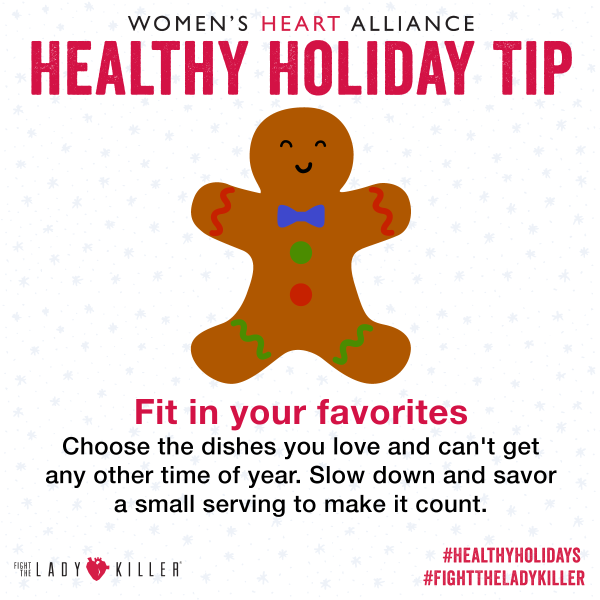 WHA Healthy Holiday Tip Graphic - fit in favorites
